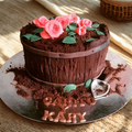 Torta Chocolate con Rosas Decorativas
